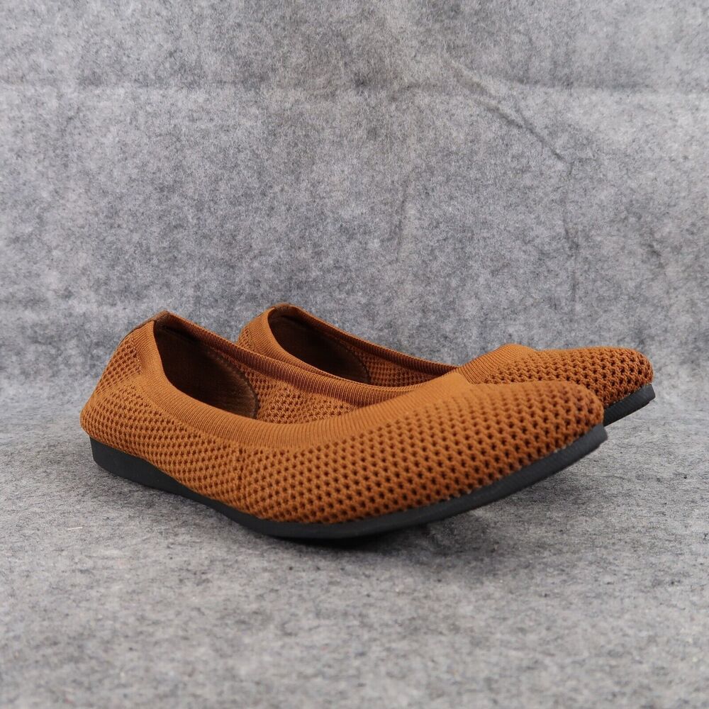 All Black Shoes Womens 36 Ballet Flats Fashion Knit Brown Career Classic Comfort